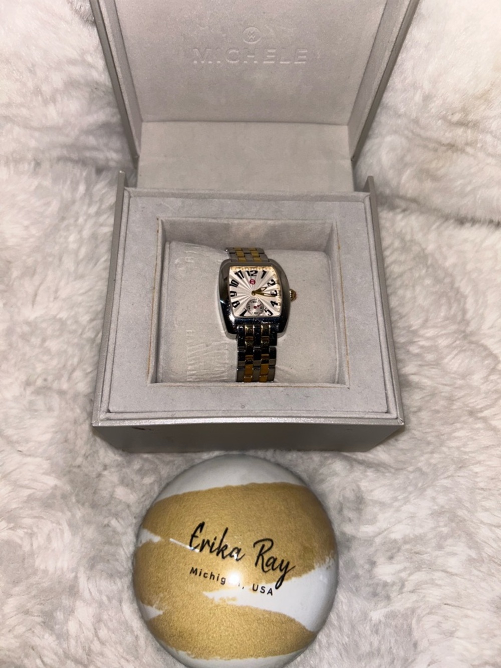 Michele Two-Tone Silver & Gold Urban Mini Watch